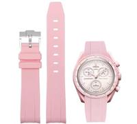 Danxancy Soft Rubber Strap for Omega x Swatch MoonSwatch Watch 20mm,Curved No Gap Moonswatch Swatch Speedmaster Replacement Watch Band for Men Women