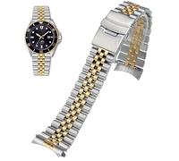 Danxancy Stainless Steel Watch Band Curved Ends Tapered 18mm 19mm 20mm 21mm 22mm 24mmFlexible Metal Watch Strap Smartwatch Bracelet Deployment Double FlipLock Buckle Silver Black Gold