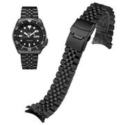 Danxancy Stainless Steel Watch Band Curved Ends Tapered 21mm Flexible Metal Watch Strap Smartwatch Bracelet Deployment Double FlipLock Buckle Silver Black