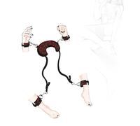 danxceh Sex Restraints Bondage BDSM Set BDSM Toy Extreme Bondage Set SM Erotic Sex Toy Restraint with Handcuffs and Ankle Cuffs Headrest Bed Restraints Slave Sex Toy for Couples