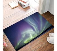 danxceh Soft Bathroom Mat Non Slip,Machine Washable Bathroom Rug Bathmat Bath Mats for Bathtub Shower,Northern lights aurora borealis in the night sky over beautiful frozen lake la,16x24in