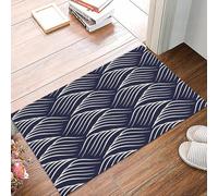 danxceh Soft Bathroom Mat Non Slip,Machine Washable Bathroom Rug Bathmat Bath Mats for Bathtub Shower,Seamless pattern with geometric waves. Endless stylish texture. Ripple monochr,16x24in