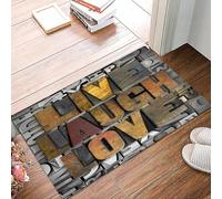 danxceh Soft Bathroom Mat Non Slip,Machine Washable Bathroom Rug Bathmat Bath Mats for Bathtub Shower,The words LIVE LAUGH LOVE written in vintage letterpress type,16x24in
