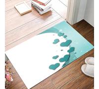 danxceh Soft Bathroom Mat Non Slip,Machine Washable Bathroom Rug Bathmat Bath Mats for Bathtub Shower,Turquoise Set, Love, Valentine's Day, Romance with Hearts,16x24in