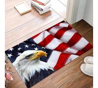 danxceh Soft Bathroom Mat Non Slip,Machine Washable Bathroom Rug Bathmat Bath Mats for Bathtub Shower,American Flag USA Bald Eagle Stars and Stripes Flag Hippie,16x24in
