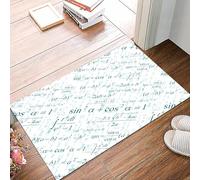 danxceh Soft Bathroom Mat Non Slip,Machine Washable Bathroom Rug Bathmat Bath Mats for Bathtub Shower,Seamlessly wallpaper mathematics on white,16x24in