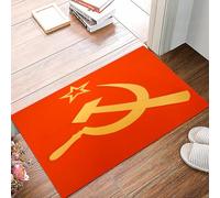 danxceh Soft Bathroom Mat Non Slip,Machine Washable Bathroom Rug Bathmat Bath Mats for Bathtub Shower,Soviet Union torn flag waving on a metallic pole. USSR vector flag isolated on,16x24in