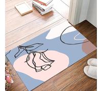 danxceh Soft Bathroom Mat Non Slip,Machine Washable Bathroom Rug Bathmat Bath Mats for Bathtub Shower,Set of Woman's Face continuous Line art. Abstract Contemporary collage of geom,16x24in
