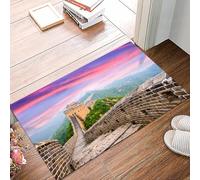 danxceh Soft Bathroom Mat Non Slip,Machine Washable Bathroom Rug Bathmat Bath Mats for Bathtub Shower,The Great Wall of China, fantastic sky over cultural architecture,16x24in