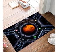 danxceh Soft Bathroom Mat Non Slip,Machine Washable Bathroom Rug Bathmat Bath Mats for Bathtub Shower,Travel to mars. Planet Mars 3d render seen through spaceship windows. Space ex,16x24in