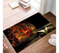 danxceh Soft Bathroom Mat Non Slip,Machine Washable Bathroom Rug Bathmat Bath Mats for Bathtub Shower,Bitcoin bit coin btc cryptocurrency money burning in flames and fire sparkles,16x24in