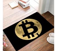 danxceh Soft Bathroom Mat Non Slip,Machine Washable Bathroom Rug Bathmat Bath Mats for Bathtub Shower,The moon a bitcoin sign and a human figure. Vector Format.,16x24in