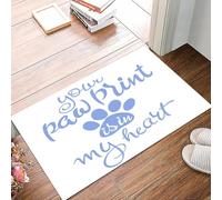 danxceh Soft Bathroom Mat Non Slip,Machine Washable Bathroom Rug Bathmat Bath Mats for Bathtub Shower,Quote,Animal Lovers Concept Your Paw Print is in My He,16x24in
