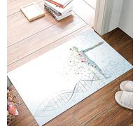 danxceh Soft Bathroom Mat Non Slip,Machine Washable Bathroom Rug Bathmat Bath Mats for Bathtub Shower,Human Anatomy, Digital Psychedelic Molecule Body from Human DNA Genetic He,16x24in