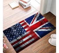 danxceh Soft Bathroom Mat Non Slip,Machine Washable Bathroom Rug Bathmat Bath Mats for Bathtub Shower,Union Jack,Alliance Togetherness Theme sition of UK and USA Flags Vintage,16x24in
