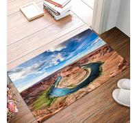 danxceh Soft Bathroom Mat Non Slip,Machine Washable Bathroom Rug Bathmat Bath Mats for Bathtub Shower,Panoramic view of Wildness Horseshoe Bend Green Meander from Colorado River Be,16x24in