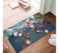 danxceh Soft Bathroom Mat Non Slip,Machine Washable Bathroom Rug Bathmat Bath Mats for Bathtub Shower,Nature, Japanese cherry blossoms in bloom on a Sakura theme image, multicolore,16x24in