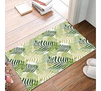 danxceh Soft Bathroom Mat Non Slip,Machine Washable Bathroom Rug Bathmat Bath Mats for Bathtub Shower,Seamless exotic pattern with tropical leaves on a white background. Vector ill,16x24in