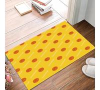 danxceh Soft Bathroom Mat Non Slip,Machine Washable Bathroom Rug Bathmat Bath Mats for Bathtub Shower,Basketball, Athletics League themed balls on the yellow background Met,16x24in