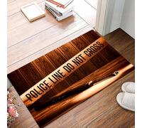 danxceh Soft Bathroom Mat Non Slip,Machine Washable Bathroom Rug Bathmat Bath Mats for Bathtub Shower,Scene of murder, security warning tape on a crime scene, weapon,16x24in