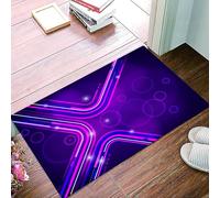 danxceh Soft Bathroom Mat Non Slip,Machine Washable Bathroom Rug Bathmat Bath Mats for Bathtub Shower,Eggplant, Purple Abstract Parallel Lines in A Violet Environment,16x24in