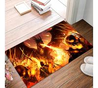 danxceh Soft Bathroom Mat Non Slip,Machine Washable Bathroom Rug Bathmat Bath Mats for Bathtub Shower,furious black dragon destroys the army of the undead with a fiery breath a mag,16x24in
