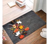 danxceh Soft Bathroom Mat Non Slip,Machine Washable Bathroom Rug Bathmat Bath Mats for Bathtub Shower,Beautiful and delicious ginger biscuits for Halloween on the background. Hallo,16x24in