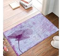 danxceh Soft Bathroom Mat Non Slip,Machine Washable Bathroom Rug Bathmat Bath Mats for Bathtub Shower,Poppy, Poppy Flower Graphic With Poetry Pattern Romance Theme Flowers Artsy Vi,16x24in