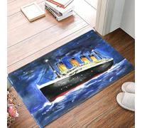 danxceh Soft Bathroom Mat Non Slip,Machine Washable Bathroom Rug Bathmat Bath Mats for Bathtub Shower,This is the sketch of the ship. It is color illustration suite to the child bo,16x24in