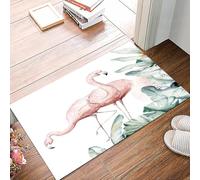 danxceh Soft Bathroom Mat Non Slip,Machine Washable Bathroom Rug Bathmat Bath Mats for Bathtub Shower,Hand drawn flamingo watercolor tropical birds set of flamingo. Exotic rose bir,16x24in