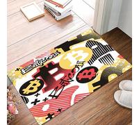 danxceh Soft Bathroom Mat Non Slip,Machine Washable Bathroom Rug Bathmat Bath Mats for Bathtub Shower,Bitcoin doodle style seamless funky pattern digital currency symbol. Hype tren,16x24in