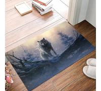 danxceh Soft Bathroom Mat Non Slip,Machine Washable Bathroom Rug Bathmat Bath Mats for Bathtub Shower,Illustration of Fenrir the Giant Ice Wolf of the Norse mythology. He is a son,16x24in
