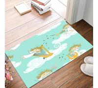 danxceh Soft Bathroom Mat Non Slip,Machine Washable Bathroom Rug Bathmat Bath Mats for Bathtub Shower,Seamless pattern of funny cartoon band of angels,16x24in