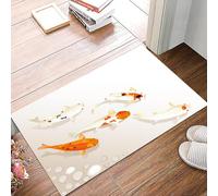 danxceh Soft Bathroom Mat Non Slip,Machine Washable Bathroom Rug Bathmat Bath Mats for Bathtub Shower,Koi fish, traditional asian sacred spotty koi characters carp oriental sign of,16x24in