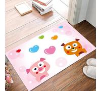 danxceh Soft Bathroom Mat Non Slip,Machine Washable Bathroom Rug Bathmat Bath Mats for Bathtub Shower,love piggy puppy doodle,16x24in