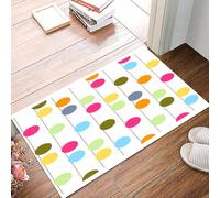 danxceh Soft Bathroom Mat Non Slip,Machine Washable Bathroom Rug Bathmat Bath Mats for Bathtub Shower,Grunge,Retro Revival Pattern with Circles and Colorful,16x24in