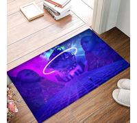danxceh Soft Bathroom Mat Non Slip,Machine Washable Bathroom Rug Bathmat Bath Mats for Bathtub Shower,3D rendering of a majestic fantasy synth wave style environment background,16x24in