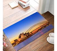danxceh Soft Bathroom Mat Non Slip,Machine Washable Bathroom Rug Bathmat Bath Mats for Bathtub Shower,Sydney Australia Opera House View Dusk time in the evening Sydney, Australia,16x24in