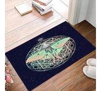 danxceh Soft Bathroom Mat Non Slip,Machine Washable Bathroom Rug Bathmat Bath Mats for Bathtub Shower,Beautiful night moth and sacred geometry. Fantasy graphic. Design a p for,16x24in