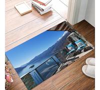 danxceh Soft Bathroom Mat Non Slip,Machine Washable Bathroom Rug Bathmat Bath Mats for Bathtub Shower,Terrace of house with comfortable sun beds lake view,16x24in