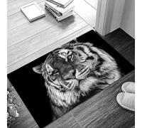 danxceh Soft Bathroom Mat Non Slip,Machine Washable Bathroom Rug Bathmat Bath Mats for Bathtub Shower,Tiger, close up photo of a wild feline beast with an intense look of a hunter',16x24in