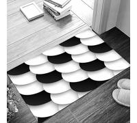 danxceh Soft Bathroom Mat Non Slip,Machine Washable Bathroom Rug Bathmat Bath Mats for Bathtub Shower,Seamless pattern of black and white circles with drop shadows. Raster version,16x24in