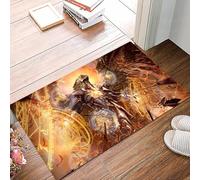 danxceh Soft Bathroom Mat Non Slip,Machine Washable Bathroom Rug Bathmat Bath Mats for Bathtub Shower,heavily armored female angel hovers in the air on golden wings creating protec,16x24in