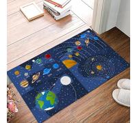 danxceh Soft Bathroom Mat Non Slip,Machine Washable Bathroom Rug Bathmat Bath Mats for Bathtub Shower,Set of 4 Solar system illustrations and Solar system planets icons. Vector Ill,16x24in