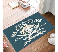 danxceh Soft Bathroom Mat Non Slip,Machine Washable Bathroom Rug Bathmat Bath Mats for Bathtub Shower,Jolly Roger pirates - Vector artwork in 2 custom colors (2),16x24in