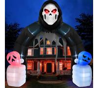 Danxilu 10 FT Large Halloween Inflatables Archway Outdoor Decoration, Halloween Inflatable Grim Reaper Arch Built-in LED Lights Blow Up Decorations for Outside Holiday Party Garden Lawn