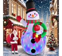 Danxilu 12 FT Large Inflatable Snowman Outdoor Christmas Decorations with Built-in Rotating LED Lights, Giant Xmas Blow Up Inflatables Snowman with Garland for Garden, Yard, Outside Party
