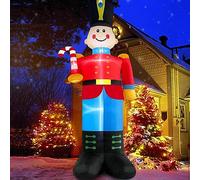 Danxilu 12FT Christmas Inflatable Nutcracker Soldier with Candy Cane, Inflatable Christmas Decorations Built-in LED Lights Blow Up Christmas Decorations for Xmas Party Holiday Indoor Lawn Garden