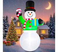 Danxilu 12FT Large Christmas Inflatables Snowman with Candy Cane & Gift Box | Blow Up Xmas Decorations Built-in LED Lights for Outdoor, Garden, Indoor, Yard, Party, Lawn and Holiday