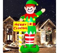 Danxilu 14 FT Large Christmas Inflatables Elf Built-in LED Lights Inflatable Christmas Decorations Outdoor Blow Up Elf Xmas Decor for Outside Garden Holiday Party Indoor Lawn Yard Home